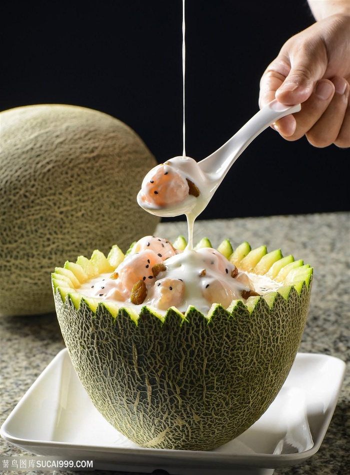 美味的酸奶哈密瓜