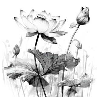 莲花荷花水墨画背景