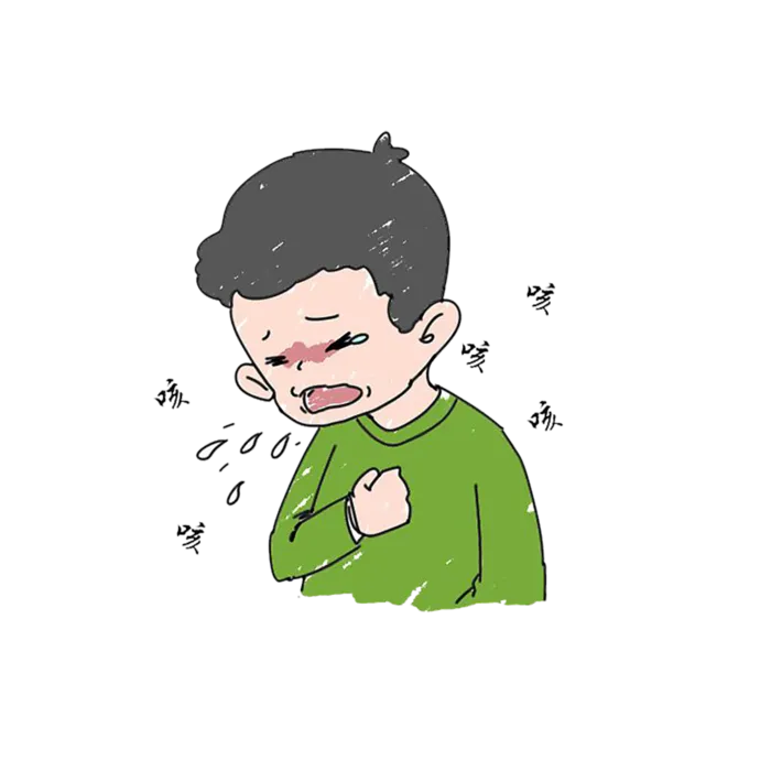 卡通咳嗽小男孩