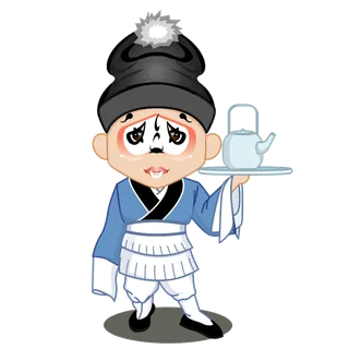 卡通京剧戏剧人物脸谱插画PNG图片 国潮中国风Q版戏剧人物PS素材