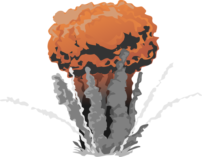 炸弹爆炸烟雾素材卡通