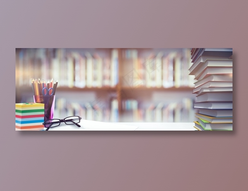 简约小清新图书馆背景高清摄影