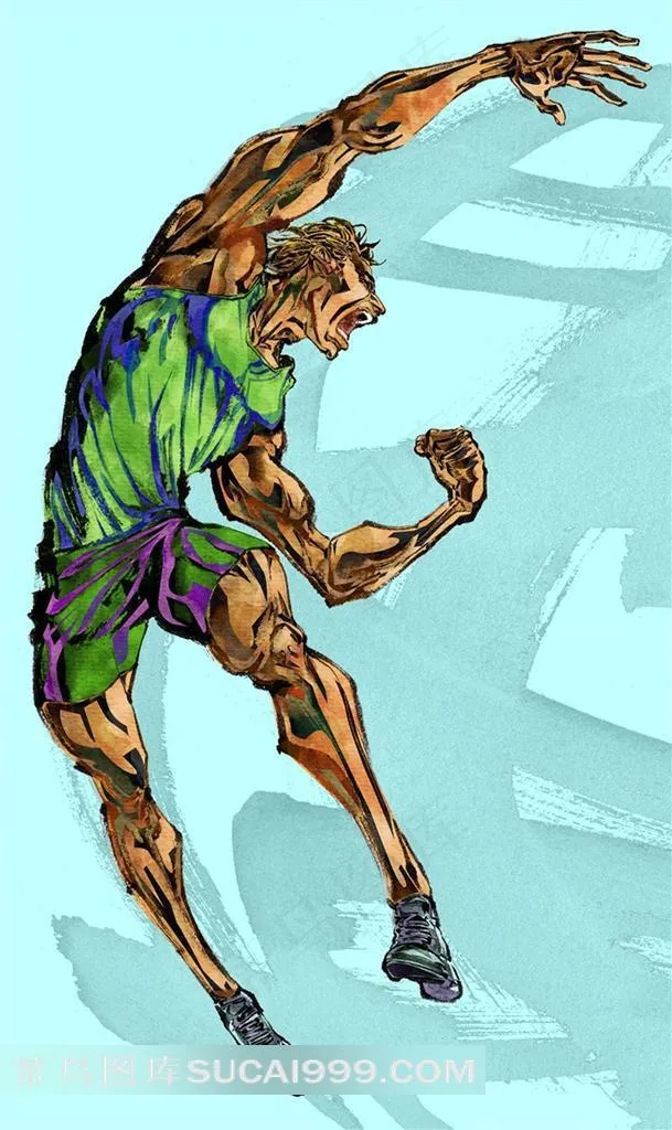 拳击运动员插画