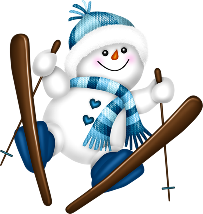 滑雪雪人卡通