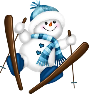 滑雪雪人卡通