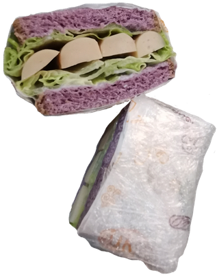 新鲜结球三明治汉堡包生菜紫薯免抠实物实拍摄影元素素材