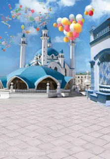 蓝色爱情海风格建筑广场