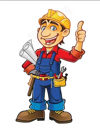 卡通工程工人