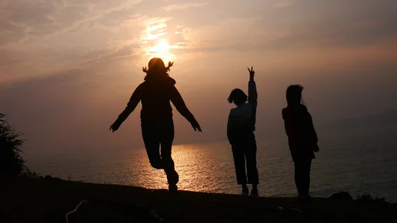 夏日海边日出剪影 夏日海边日出剪影
