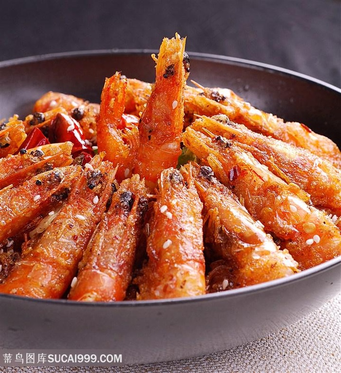 中华美食热干锅虾摄影图