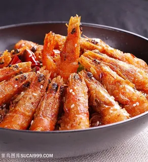 中华美食热干锅虾摄影图 中华美食热干锅虾摄影图