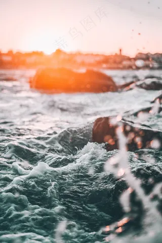 唯美大海波浪图片