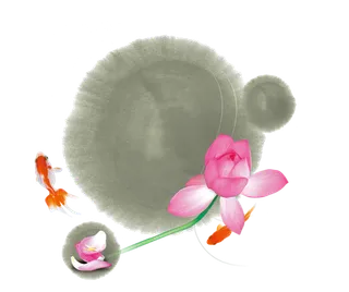 中国古风元素荷花花朵