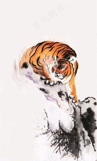 中国风老虎电视墙背景设计