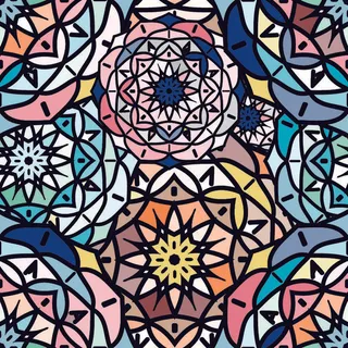 少数民族藏族特色花纹波西米亚风纹理背景图案设计AI矢量图片素材