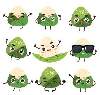 可爱粽子表情包png素材端午节 