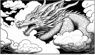 龙、生肖、节日、线条