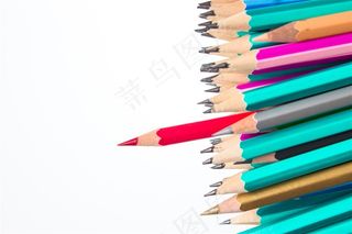 五彩缤纷的彩色铅笔特写素材图片