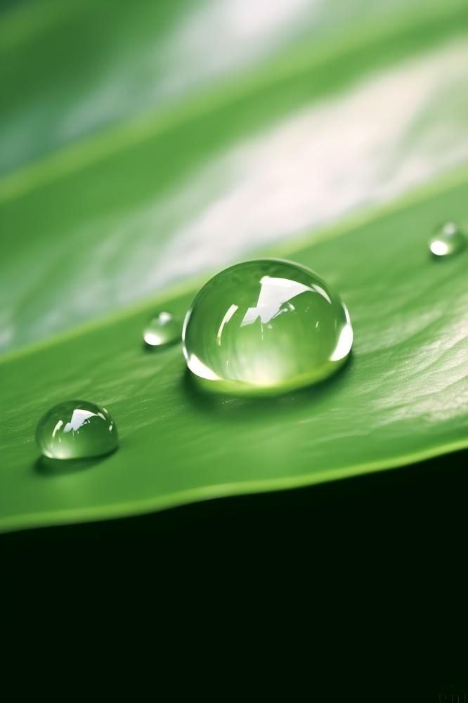 树叶露珠水滴抓拍摄影图