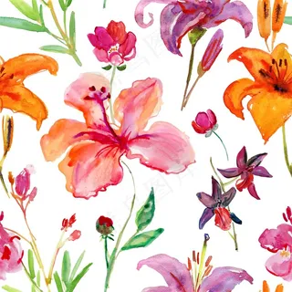 水墨暖色系花朵素材高清图片