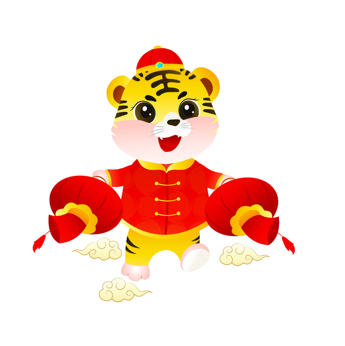手绘2022虎年新年春节卡通老虎形象IP插画元素AI设计素材图案ai矢量模版下载
