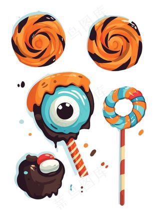 糖果万圣节不给糖果就捣蛋插画免抠