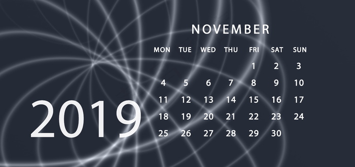 2019年11月日历表图片
