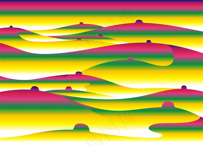 美丽的彩色沙漠抽象画素材