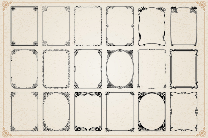 欧式复古线条边框花纹AI矢量LOGO角框花边分割线设计PSD卡片素材