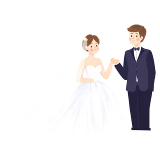 婚纱卡通人物婚礼白纱结婚婚纱摄影手绘