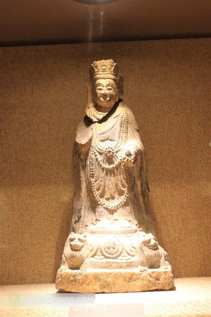 中国传统元素北周菩萨像
