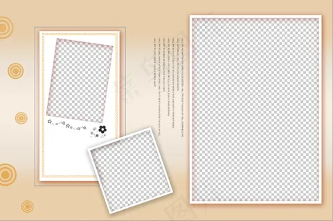 相册儿童宝宝青春女PSD模版相册模版爱心画笔鲜花高清背景图免扣背景元素