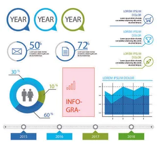 数据图形分析分类ppt会议图标统计图表商业eps矢量图素材模板
