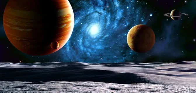 美丽的星球和浩瀚的宇宙背景素材