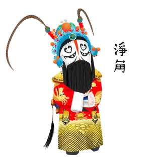 卡通京剧戏剧人物脸谱插画PNG图片 国潮中国风Q版戏剧人物PS素材