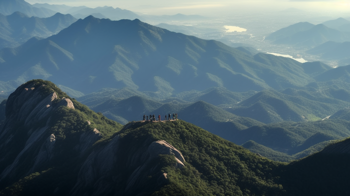 登山群山叠嶂风光摄影图 (4368x2448)