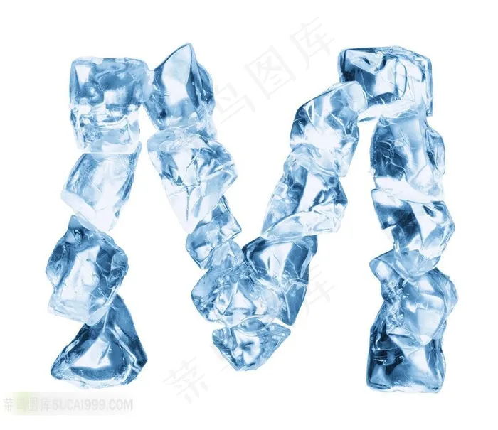 冰块组成的字母M
