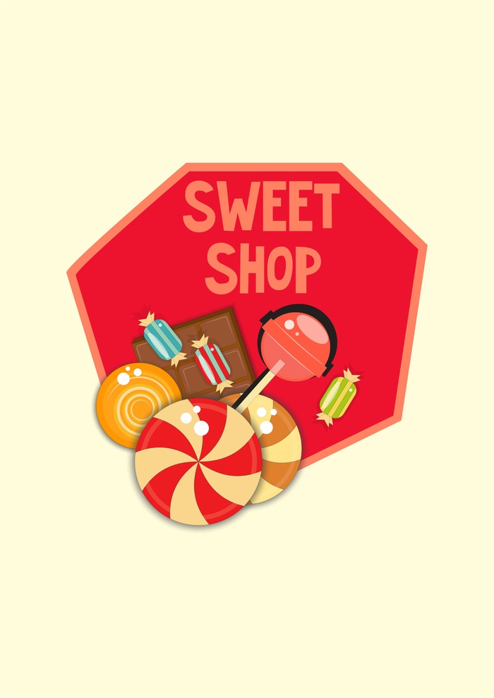 糖果店logo棒棒糖圣诞节cdr矢量模版下载