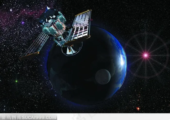 卫星插图 地球 星球 宇宙 太空