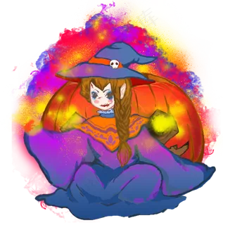 万圣节节日卡通人物女孩素材