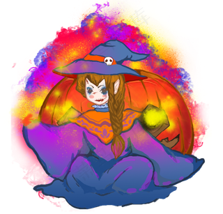 万圣节节日卡通人物女孩素材