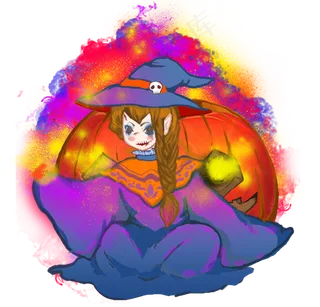 万圣节节日卡通人物女孩素材