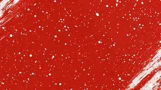 红色白点雪花背景，简约扁平