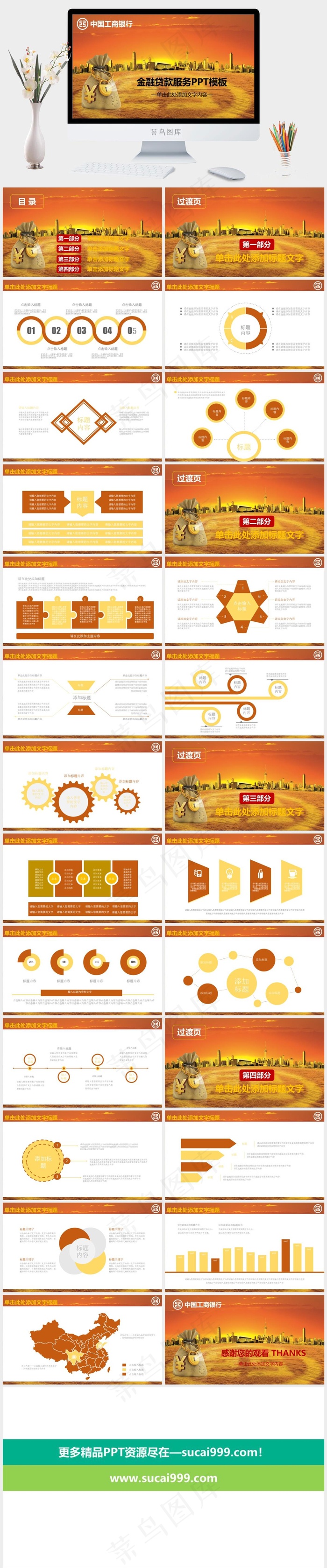 工商银行金融贷款服务培训PPT模板