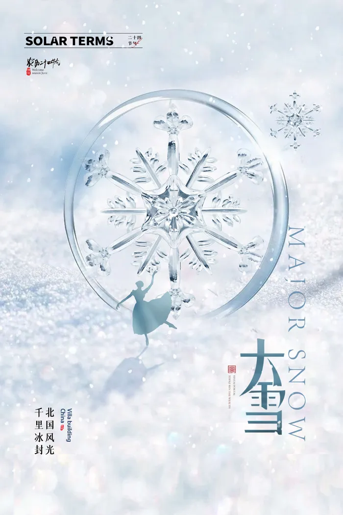 大雪节气海报psd模版下载