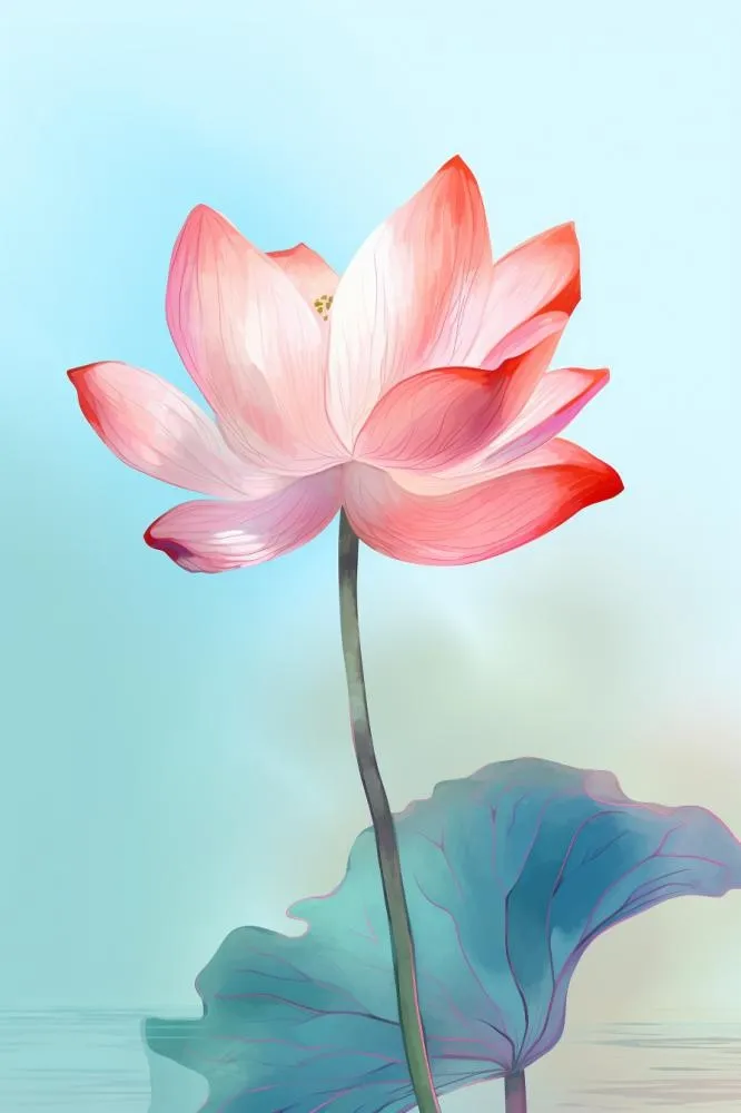 简约清新淡粉色荷花背景