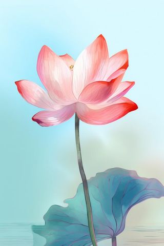 简约清新淡粉色荷花背景