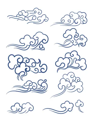 中国风古典式线条祥云纹底纹图案纹理装饰背景素材AI素材