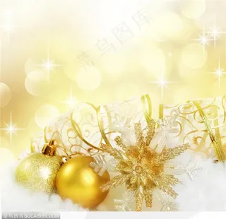 圣诞节漂亮金色彩球圣诞节装饰