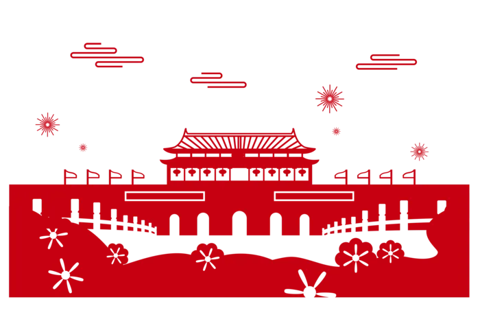 *建军节建党国庆节党建元素图片 卡通手绘PNG透明免扣PS素材